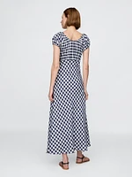 Gap × DÔEN 100% Linen Gingham Midi Dress