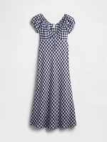 Gap × DÔEN 100% Linen Gingham Midi Dress