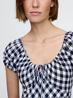 Gap × DÔEN 100% Linen Gingham Midi Dress