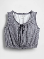 Gap × DÔEN Gingham Cropped Tank Top