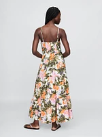 Tie-Front Tiered Maxi Dress
