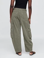 Mid Rise Barrel Cargo Pants