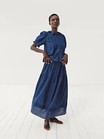 Gap × DÔEN Eyelet Midi Skirt
