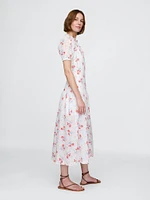 Gap × DÔEN Pintuck Floral Midi Dress