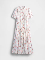 Gap × DÔEN Pintuck Floral Midi Dress