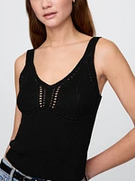 Crochet Cropped Sweater Tank Top