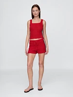 100% Cotton Crochet Cropped Tank Top