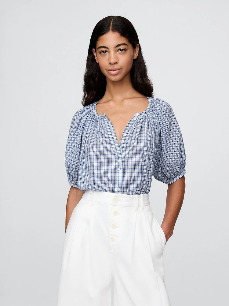 Gap × DÔEN Gingham Top