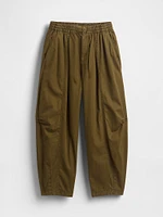 Mid Rise Twill Barrel Pants