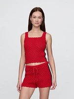 100% Cotton Crochet Cropped Tank Top