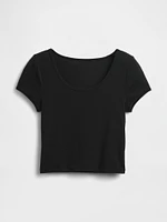 Modern Cropped Cap-Sleeve T-Shirt