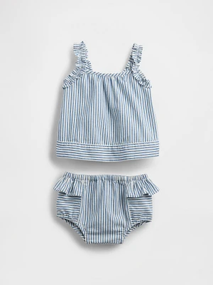 Baby Denim Stripe Outfit Set