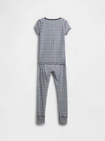 Kids Organic Brushed Cotton Gingham PJ Set