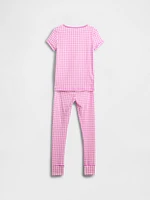 Kids Organic Brushed Cotton Gingham PJ Set