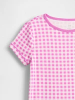 Kids Organic Brushed Cotton Gingham PJ Set