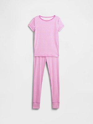 Kids Organic Brushed Cotton Gingham PJ Set