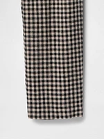 Linen-Blend Relaxed Straight Ankle Pants