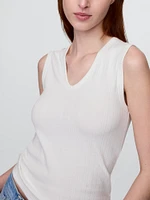 Sheer Modern Rib Tank Top