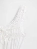 Lace-Trim Peplum Cropped Top