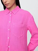 Cotton Gauze Button-Down Shirt