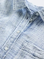 Cotton Gauze Denim Oversized Shirt