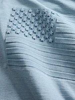 French Terry Americana Cropped Hoodie