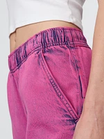 Mid Rise UltraSoft Pleated Easy Baggy Jeans