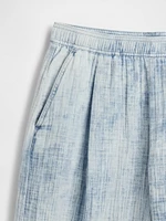 Cotton Gauze Denim Easy Barrel Pants