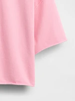 French Terry Cropped Rolled Hem Sweatshirt