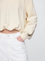 Heavyweight French Terry Bubble-Hem Sweatshirt