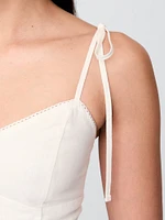 Linen-Blend Tie-Strap Cami
