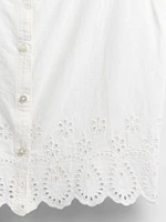 Linen-Blend Embroidered Vest