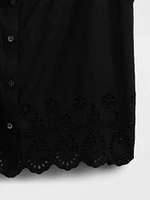 Linen-Blend Embroidered Vest