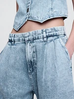 365 High Rise UltraSoft Denim Pleated Ankle Trousers