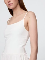 Compact Jersey Mixed Media Maxi Dress