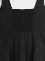 Linen-Blend Square-Neck Maxi Dress