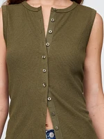 Modern Rib Cardigan Vest