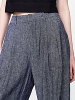 365 High Rise Linen-Blend Trousers