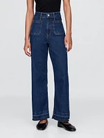 Curvy High Rise Stride Wide-Leg Ankle Jeans
