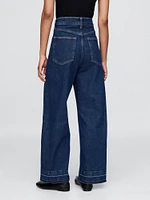 Curvy High Rise Stride Wide-Leg Ankle Jeans