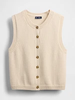 Cropped Cardigan Sweater Vest