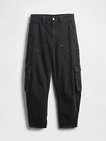 Mid Rise Barrel Cargo Pants