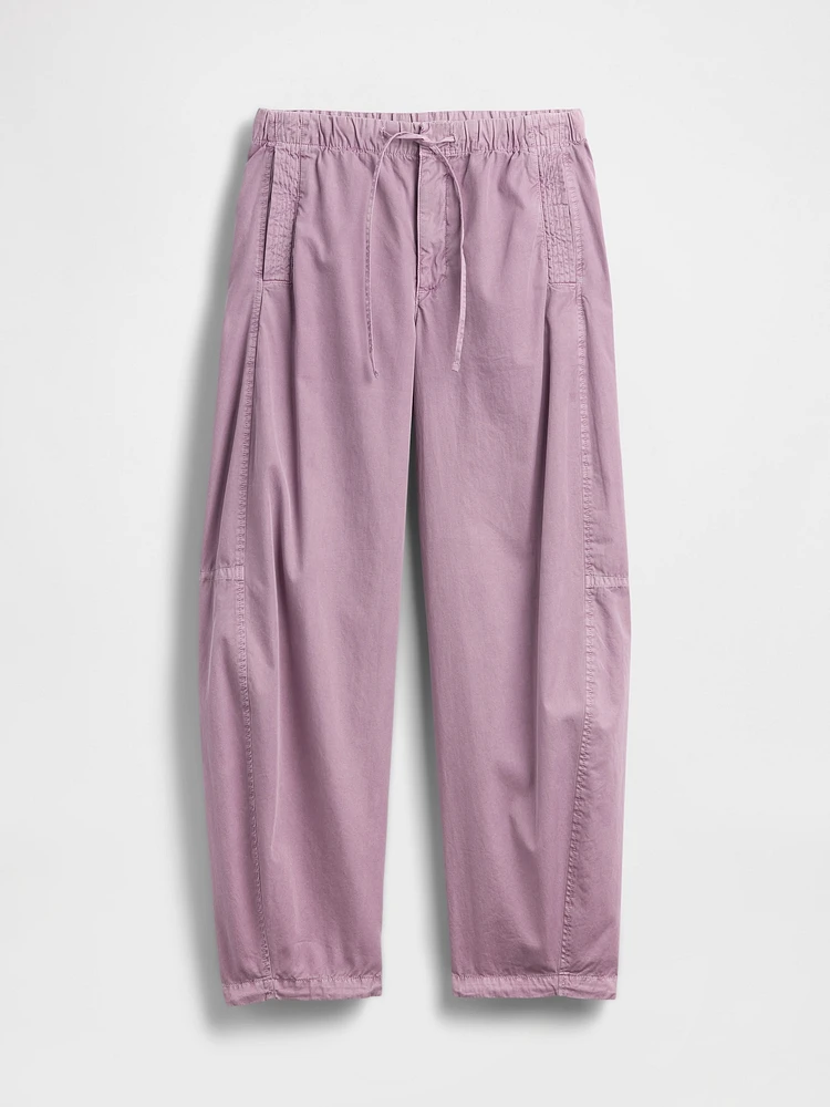 Mid Rise Barrel Parachute Pants