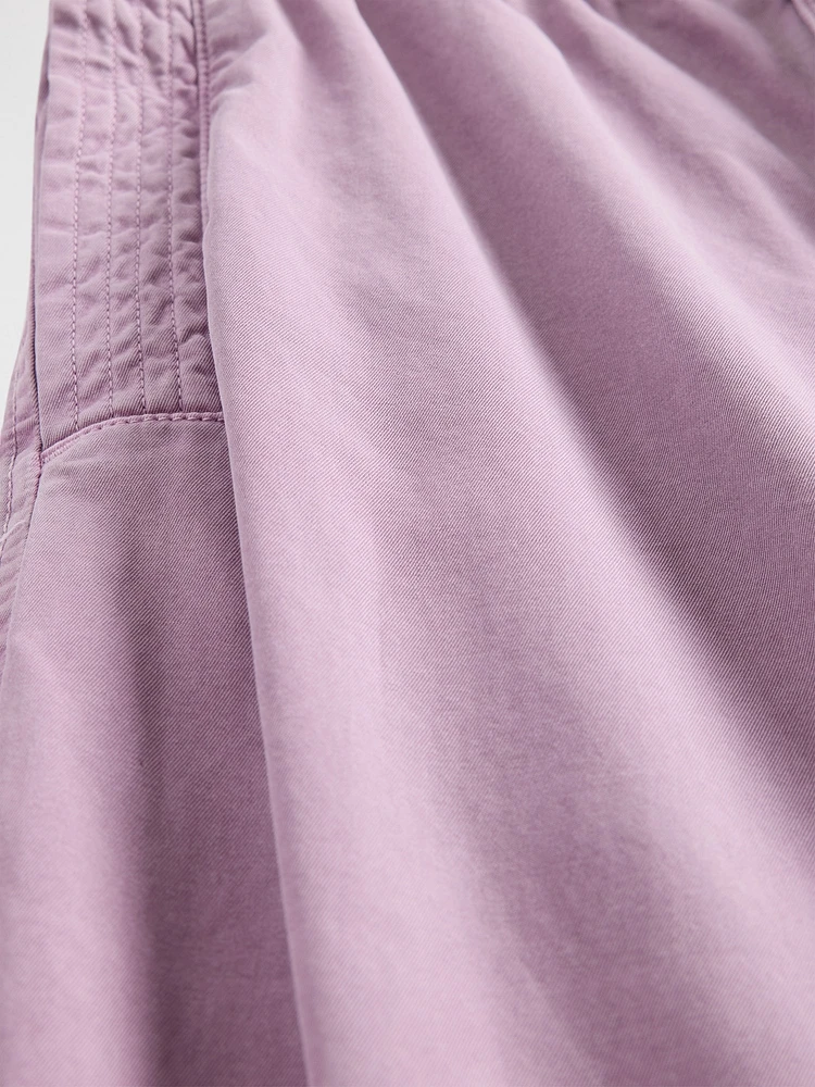 Mid Rise Barrel Parachute Pants