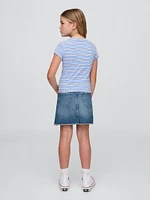 Kids High Rise Denim Skirt