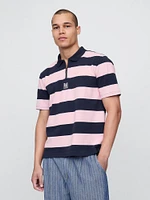 Gap × Malbon Logo Striped Polo Shirt
