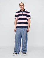 Gap × Malbon Logo Striped Polo Shirt
