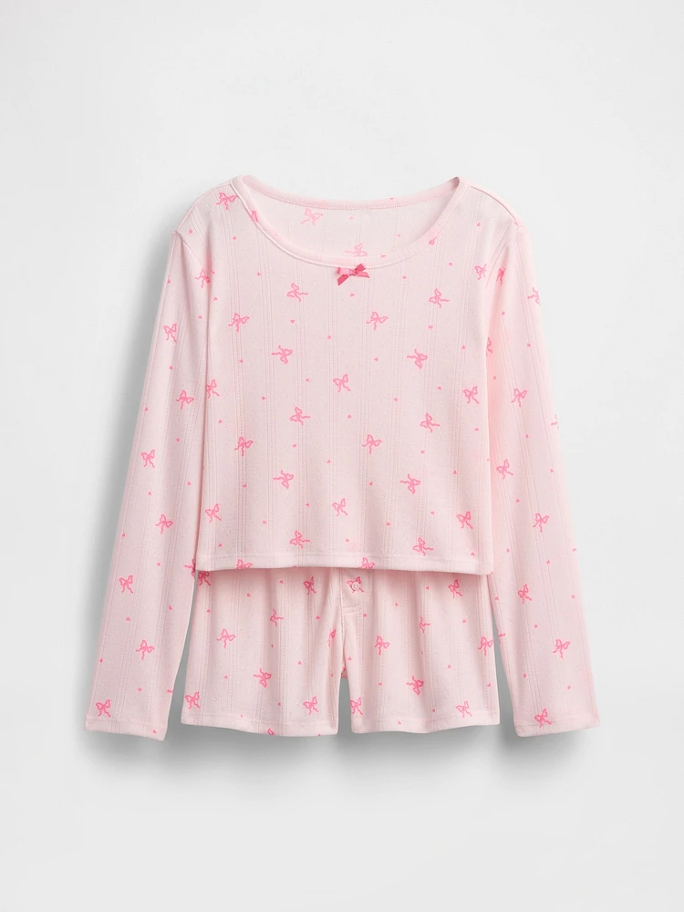 Kids Recycled Pointelle PJ Short Set