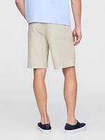 9" Linen-Cotton Easy Shorts