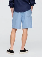 9" Linen-Cotton Easy Shorts
